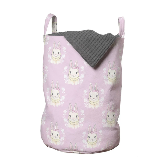 Rabbit with Ribbons Floral Spring Laundry Bag