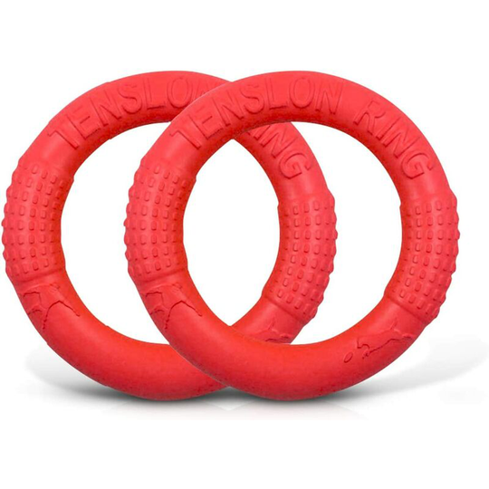 Frisbee Toy for Dogs Floating Dog Disc Indestructible Rubber Frisbee 2 Pieces(Red)