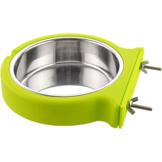 Dog Crate Removable Bowl Stainless Steel Hanging Bowl Pet Cage Small Water Bowl Food Bowl Food for Dogs Cats Rabbits Birdsgreen Pet Supplie
