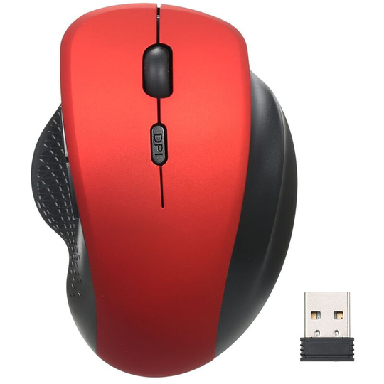 Superseller - 2.4G Wireless Optical Vertical Mouse 6 Keys Ergonomic Office Mouse 3 Adjustable dpi Comfortable Hand Feel for pc Laptop Grey, Red - Red