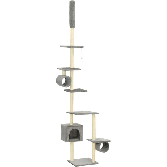Cat Tree with Sisal Scratching Posts 260 cm Grey Vidaxl Grey