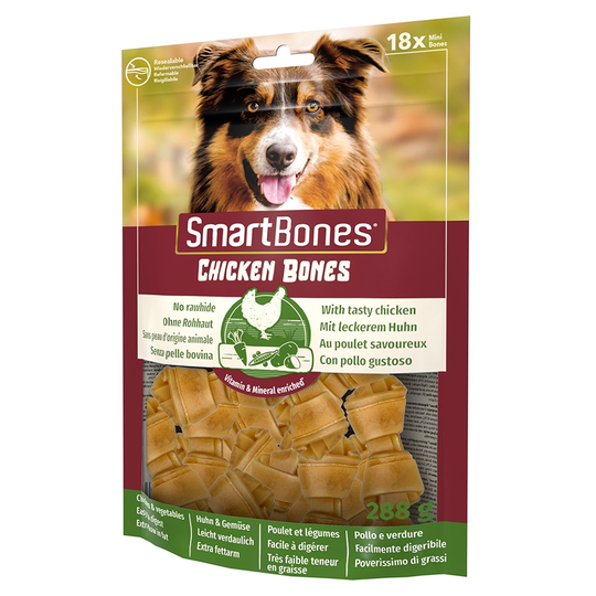 SmartBones Chew Snacks with Chicken for Small Dogs - Saver Pack: 3 x 18 Bones