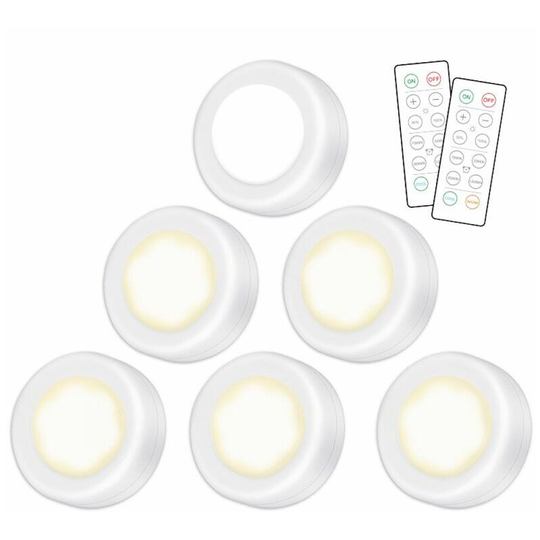 Bearsu - 6PCS led Night Light Cupboard Lamp with Touch Control Brightness, Wall Mounted led Spotlight have 2 Wireless Remote Control, Night Light