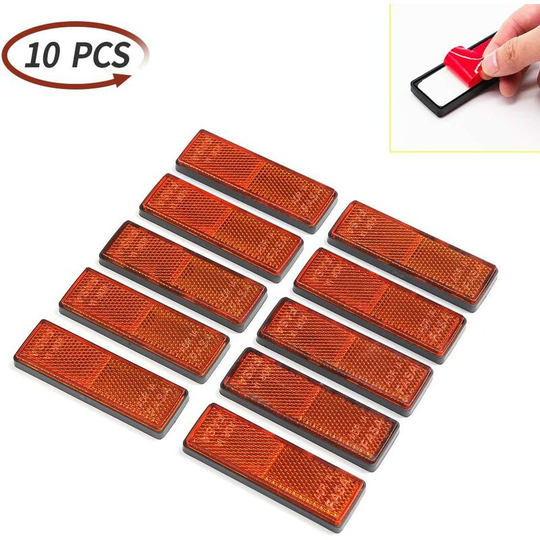 Dksfjkl - 10 x Rectangular Reflectors Self Adhesive Rectangular Reflectors Trailer Reflectors Rectangular Reflectors, for rv / Caravan / Car /