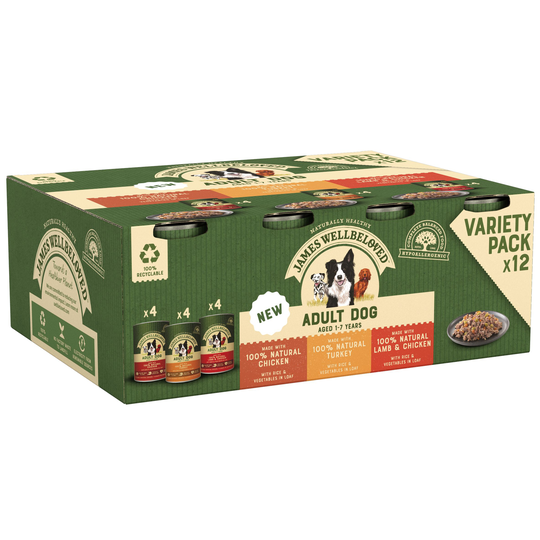 James Wellbeloved Adult Cans - Turkey, Lamb & Chicken in Loaf - 12 x 400g