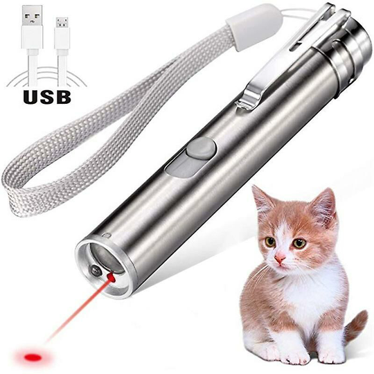 Thsinde usb Rechargeable Pet Toys Cat Training Laser Pointer With Led Flashlight