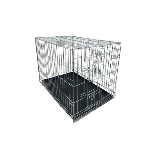 XX-Large Dog Pet Cage Silver with Plastic Tray - HugglePets
