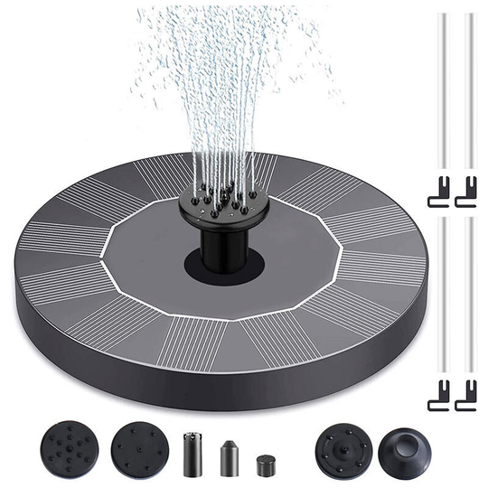 Outdoor Floating Solar Fountain, Solar Pond Pump with Battery, for Garden Aquarium Pond Birdbath Fountain (1.4W)