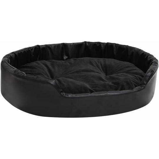 Dog Bed Black 90x79x20 cm Plush and Faux Leather Vidaxl Black