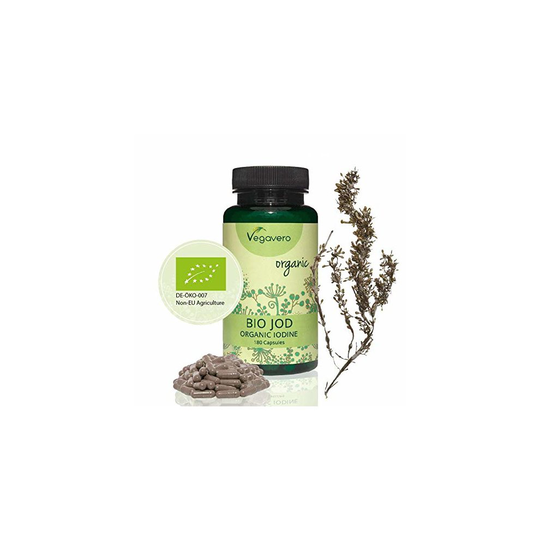 Iodine Supplement from Organic Sea Kelp by Vegavero | Thyroid and Skin | No Bulking Agents or Additives | 180 Capsules | Vegan Society Approved |...