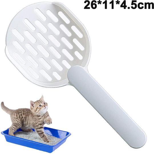 Litter Scoop, Poop Scoop, Cat Litter Scoop, Plastic Scoop, white + gray
