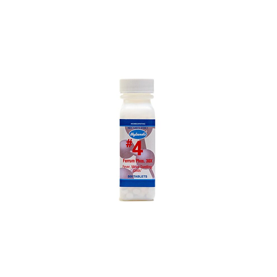 Hyland's Cell Salts #4 Ferrum Phosphoricum 30X Tablets, Natural Relief of Fevers, Minor Swelling, Colds, 500 Count
