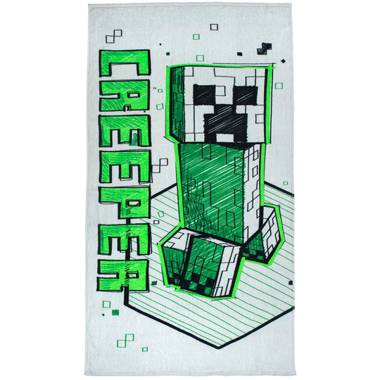 Minecraft 'Creeper' 86cm x 162cm 100% Large Cotton Beach Towel