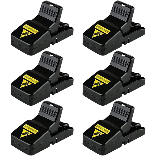 6 pcs Reusable P-lastic S-mart Mouse Trap Quick Kill Mice Traps for Indoor/Outdoor Pet Rodent Voles Hamsters Moles, 6pcs