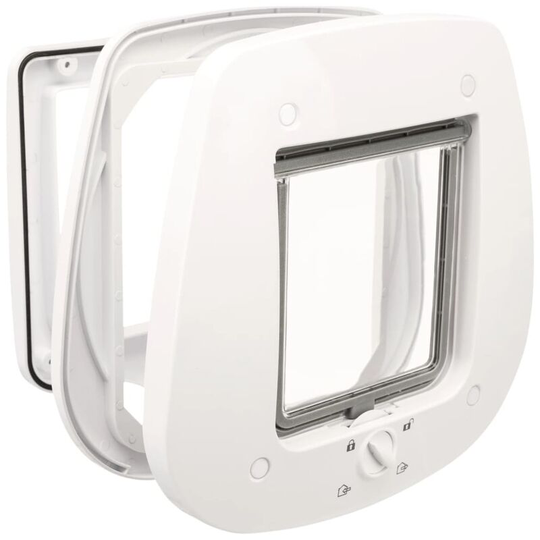 4 Way Cat Flap for Glass Doors 27x27 cm White Trixie White