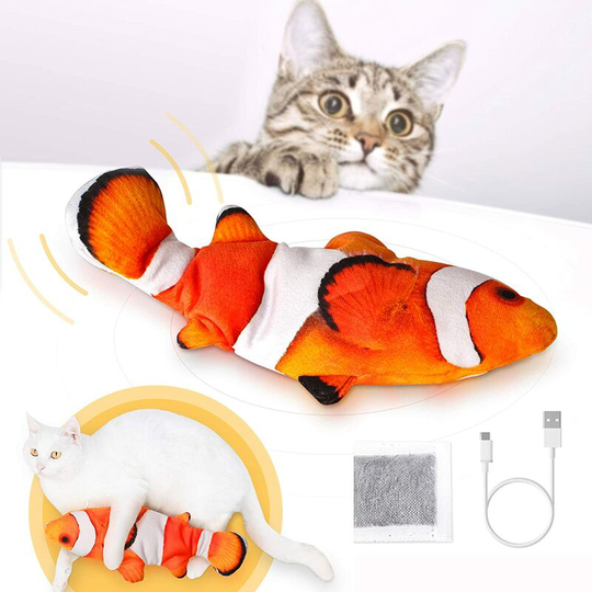 Cat Toys, Realistic Fish Catnip Electric Toys, Interactive Plush Cat Toys - Kicker Toy for Cats Kitten Cat