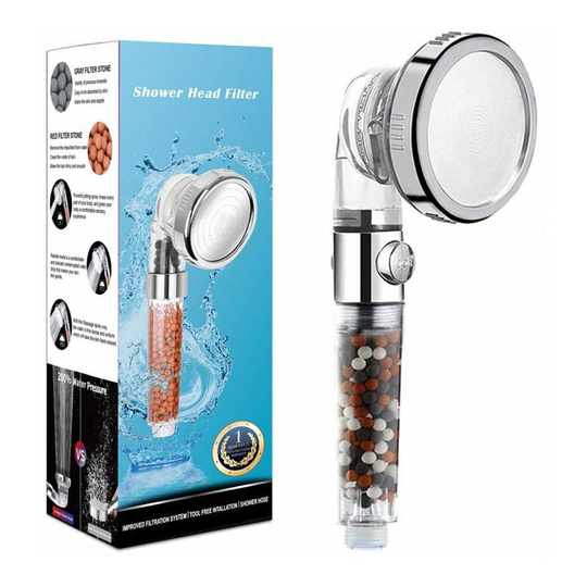 Anti Limescale Shower Head Water Saving High Pressure 3 Layers Filtration System with 3 Shower Modes