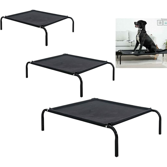 Elevated Pet Bed for Dogs and Cats, Height in 15cm Cooling Pet Bed for Summer and Winter, Waterproof Pet Raised Bed with Metal Frame,Textile Mesh,