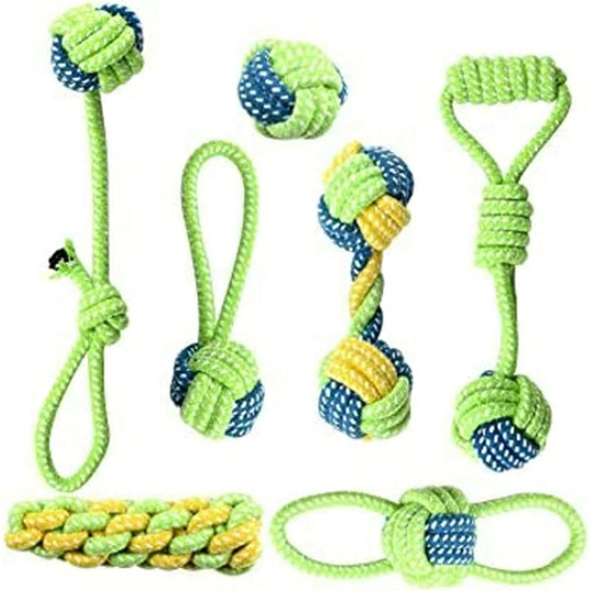 Dog Toys, 7 Pieces Chew Toy Rope Interactive Toys for Small Dogs Ball Rope Teeth Puppy Toy for Small Medium Dogs