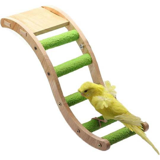 13treize - Bird Wooden Ladder Toy, Pet Parrots Climbing Bridge, Bird Chewing Toy, Wood Bird Perch Stand Bird Hanging Swing Cage Accessories, Play