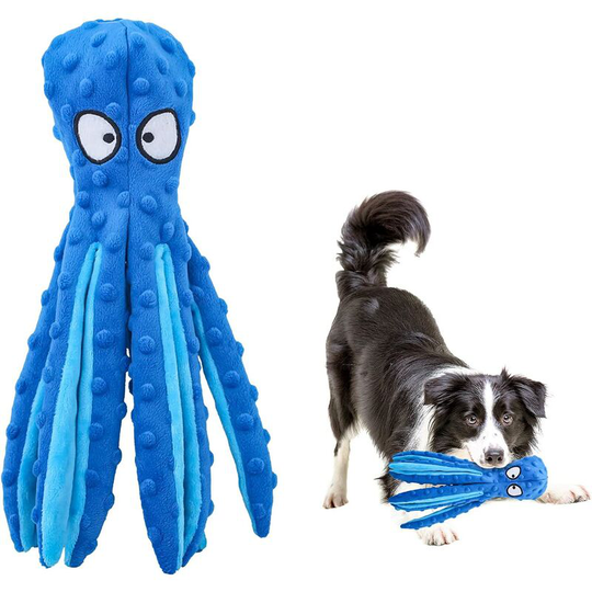 Dog Squeaker Toy - Octopus - Durable - Interactive - Chewable - For Small to Medium Dogs - Reduces Boredom