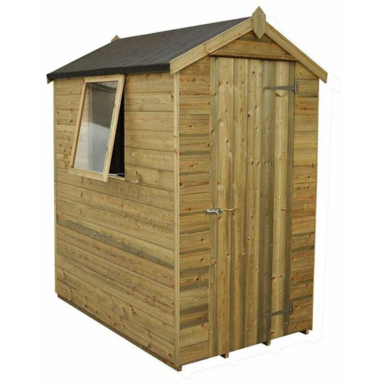 6ft x 4ft Pressure Treated Tongue And Groove Apex Shed (1.9m x 1.3m)