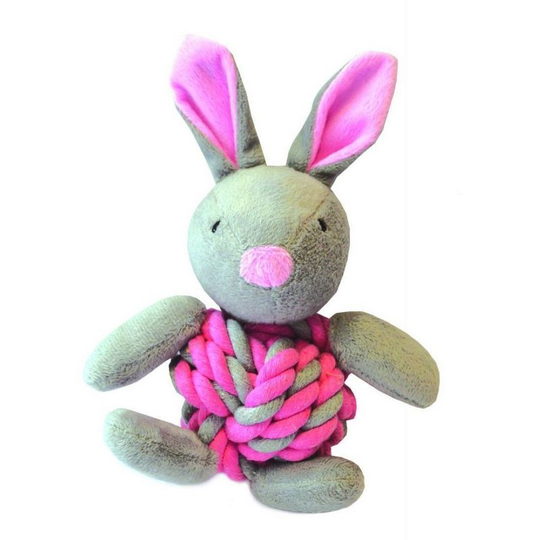 Happy Pet Little Rascals Knottie Bunny Dog Toy (One Size) (Pink) - Pink
