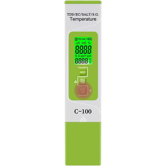 Monly - Quality tester water 5 in 1 salinity sg tds ec Temperature Temperature Pen for Drinking Water Pools Aquariums