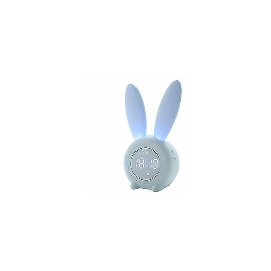 Perle Rare - Magnetic Timed Night Light With Sound Sensor Alarm Clock Cute Rabbit Shape usb Charging(Blue)