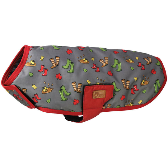 Benji & Flo Country Walks Dog Coat (XL) (Burgundy/Grey) - Burgundy/Grey