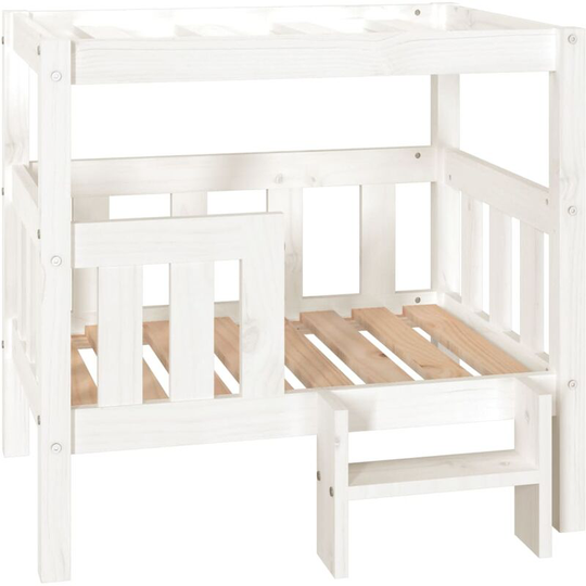 Dog Bed White 75.5x63.5x70 cm Solid Wood Pine Vidaxl White