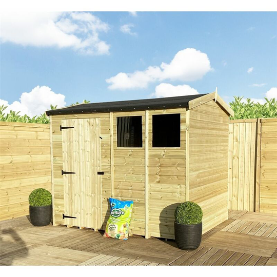 Marlborough Flash Reduction Sheds(bs) - 6 x 6 reverse Pressure Treated Tongue and Groove Single Door Apex Shed (High Eaves 74') + 1 Window