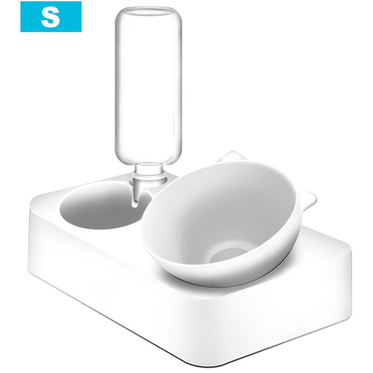 Asupermall - Double Dog Cat Bowls Pet Automatic Water Dispenser Detachable Dog Feeder Bowl No-Spill Pet Food Water Bowls for Cats and Small Dog£-15