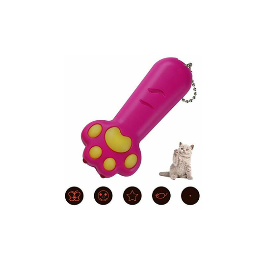 Interactive Cat Toy - Multifunction Paw Shape Battery Operated Cat Exercise Toy Cat Dog Chaser Toys Pet Training Tool Cats Tracker led Lighting Toy,