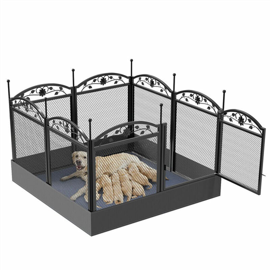 Bingo Paw - Heavy Duty 8 Panel Puppy Play Pen Whelping Box Dog Exercise Pen Cat Fence Animal Kennel