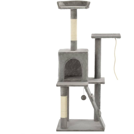 Cat Tree with Sisal Scratching Posts 120 cm Grey Vidaxl Grey