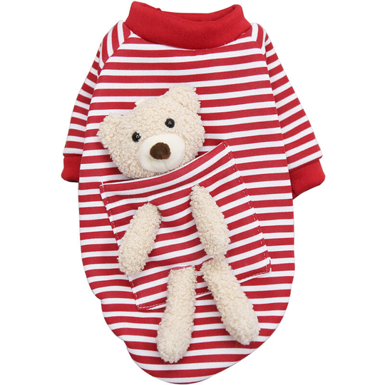 Dog Clothes Dog Pullover Lovely Pet Clothes for Small Medium Large Dogs Pets, Red Stripe-XL
