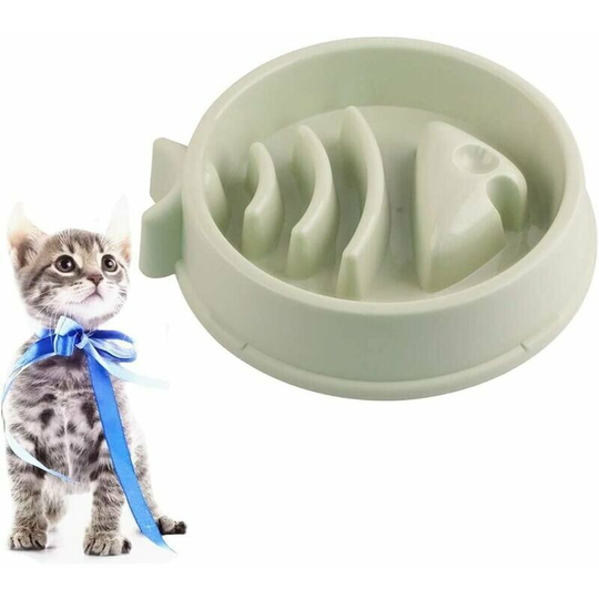 Monly - Slow Feeding Bowl for Dogs, Anti Glutton Bowl for Small and Medium Sized Dog Cat - Fishbone Shape - Non-Slip