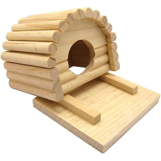 Arch-shaped wooden house for hamster, chinchilla, rat, gerbil and dwarf hamster