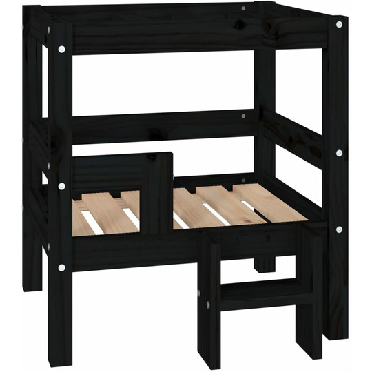 Dog Bed Black 55.5x53.5x60 cm Solid Wood Pine Vidaxl Black