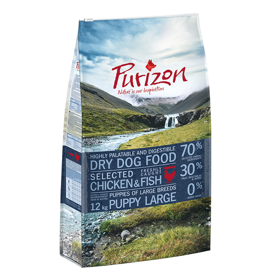 Purizon Puppy Large Breed Dog - Grain-Free Chicken & Fish - Economy Pack: 2 x 12kg