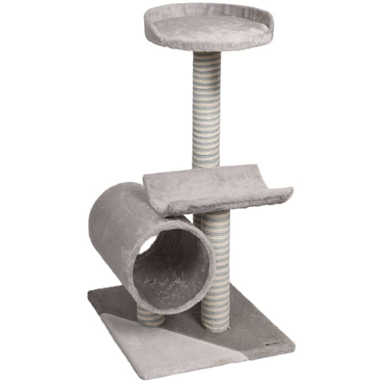 Flamingo - Cat Scratching Tree Burt 40x40x77 cm Grey Grey