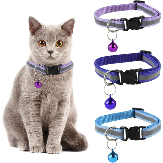 Heguyey - Cat Collar, 3 Pcs Reflective Cat Collars, Adjustable Reflective Collar, Kitten Collar, Cat Collar, Cat Collar, Kitten Collar, Bell Collar,