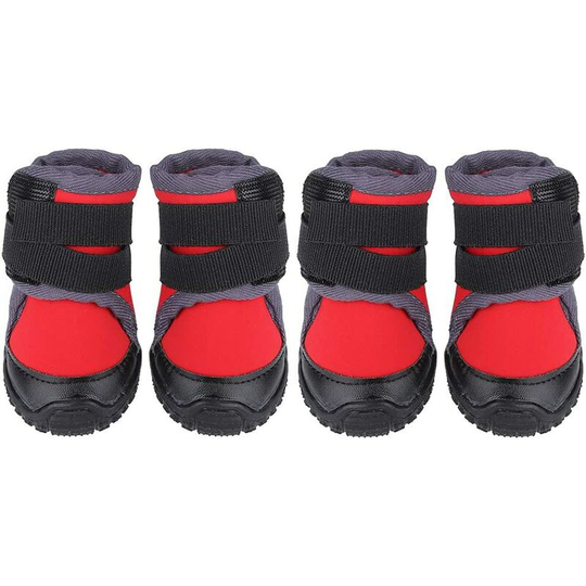 4Pcs Fashion Puppy Shoes Large Dog Non-Slip Outdoor Sports Climbing Boots Pet Supplies for Small Medium Large Dogs(55-Red)