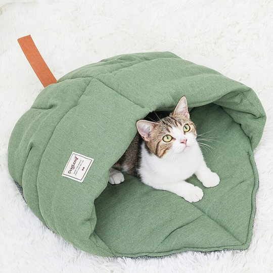 Linen Cat Leaf Nest Pet Holding Quilted Area Comfortable Soft Durable Washable Non-slip Bottom.