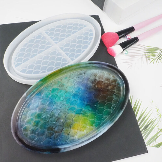 Sun Flowergb - Silicone Resin Mold for diy Tray - Oval Molds for Jewelry Making, Clear Epoxy Resin Casting Mold for diy Jewelry, Container, Ring,