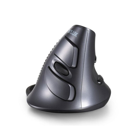 Delux M618 Ergonomic Office Vertical Mouse 6 Buttonsoptical Right Hand Mice With Wrist Mat- Black