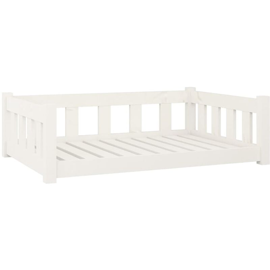 Dog Bed White 95.5x65.5x28 cm Solid Wood Pine Vidaxl White