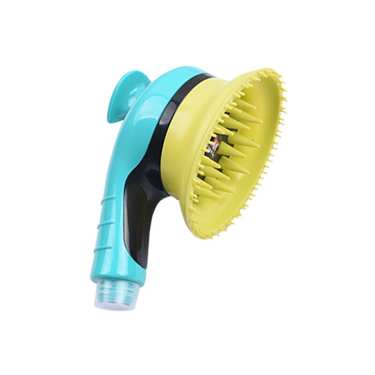 Pet Bath Tool For Hose Tub Massage Scrubber Silicone Cleaning Washer Comb Garden (Lake Blue) - Muff