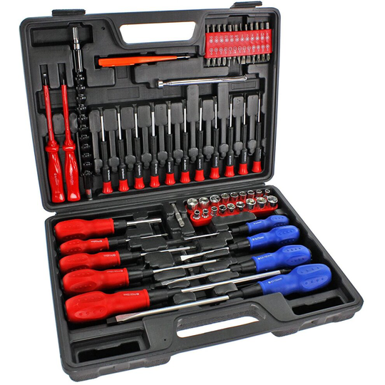 71 Pce Screwdriver Set Bit Insulated Magnetic Extension Bar Phillips Flat Torx